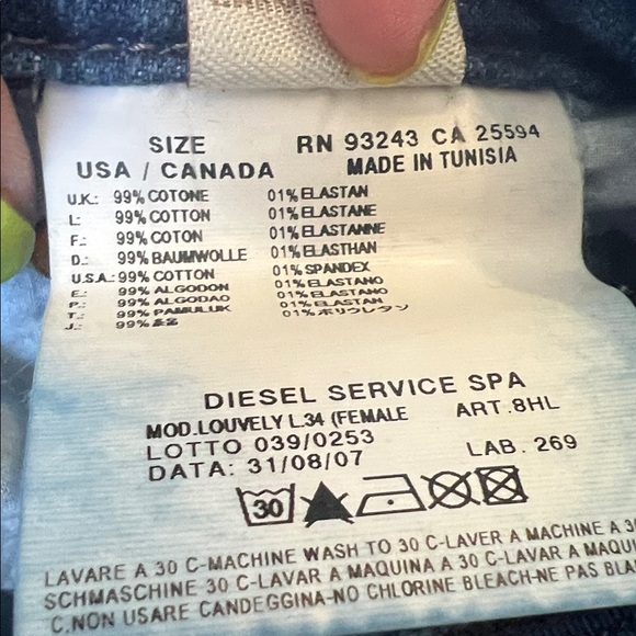 Diesel Louvely Blue Denim Jeans - Picture 7 of 9